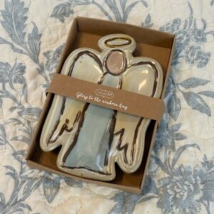 Mud Pie 🥧 Ceramic Angel Trinket Dish - Light Blue & Cream